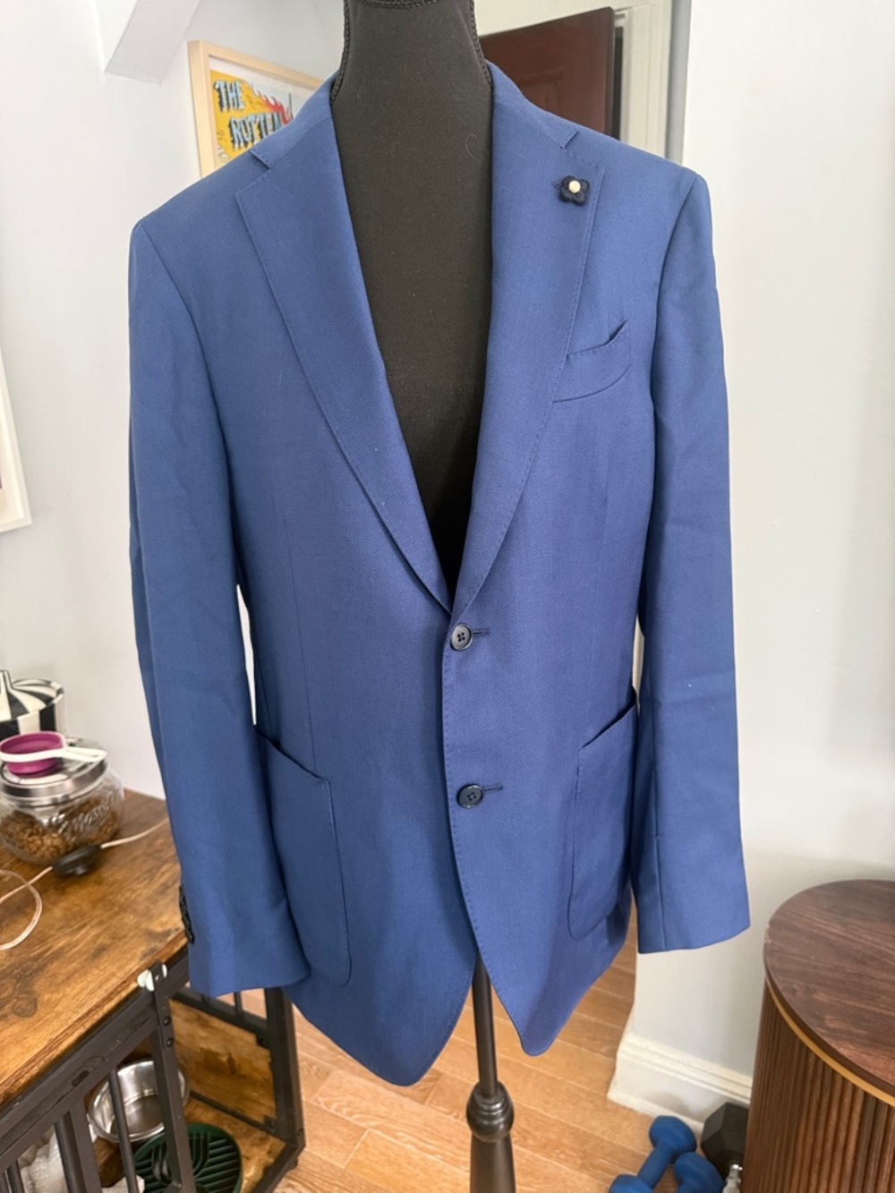 Lardini Navy Blue Two-Button Sport Coat